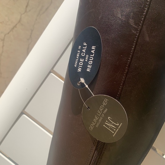 NWT INC International Concepts dark brown leather tall boots size 6.5M - Picture 12 of 16